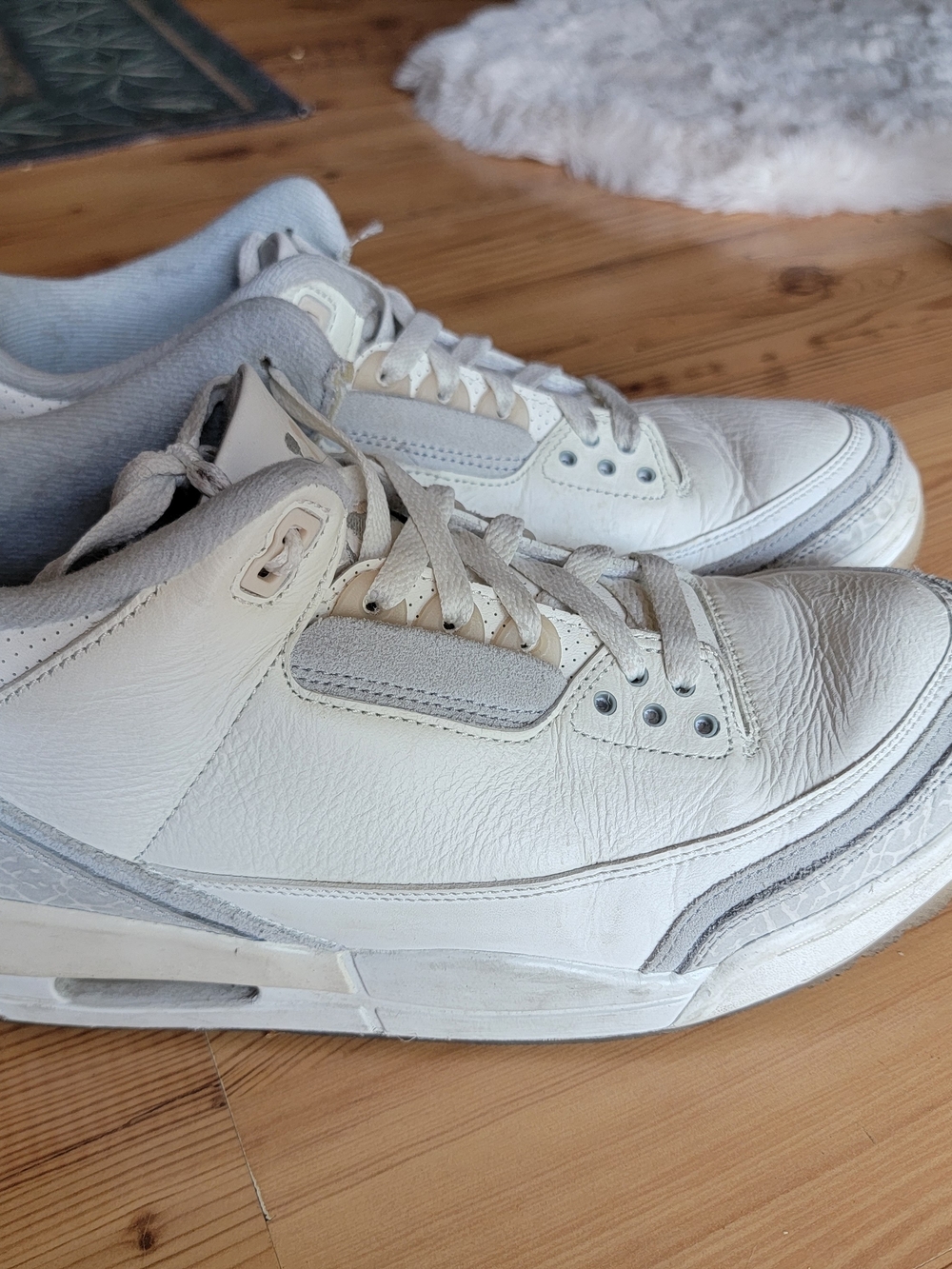 Jordan White and Light Gray Low-Top Sneakers